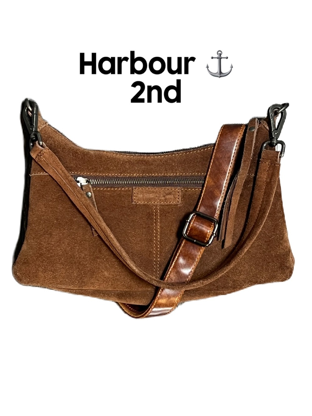 ⚓️ Harbour 2nd Brown Suede Crossbody Bag